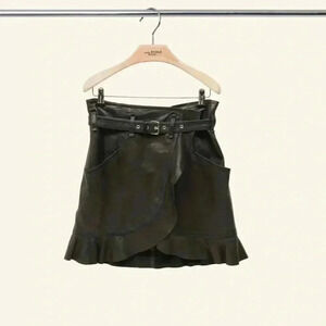 Isabel Marant Dark Leather Mini Skirt